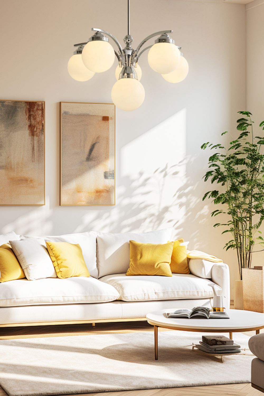 Pink Globe Modern Chandelier - view 6 | everlamps