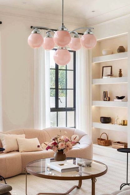 Pink Globe Modern Chandelier - view 7 | everlamps