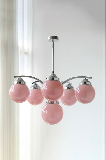 Pink Globe Modern Chandelier - view 2 | everlamps