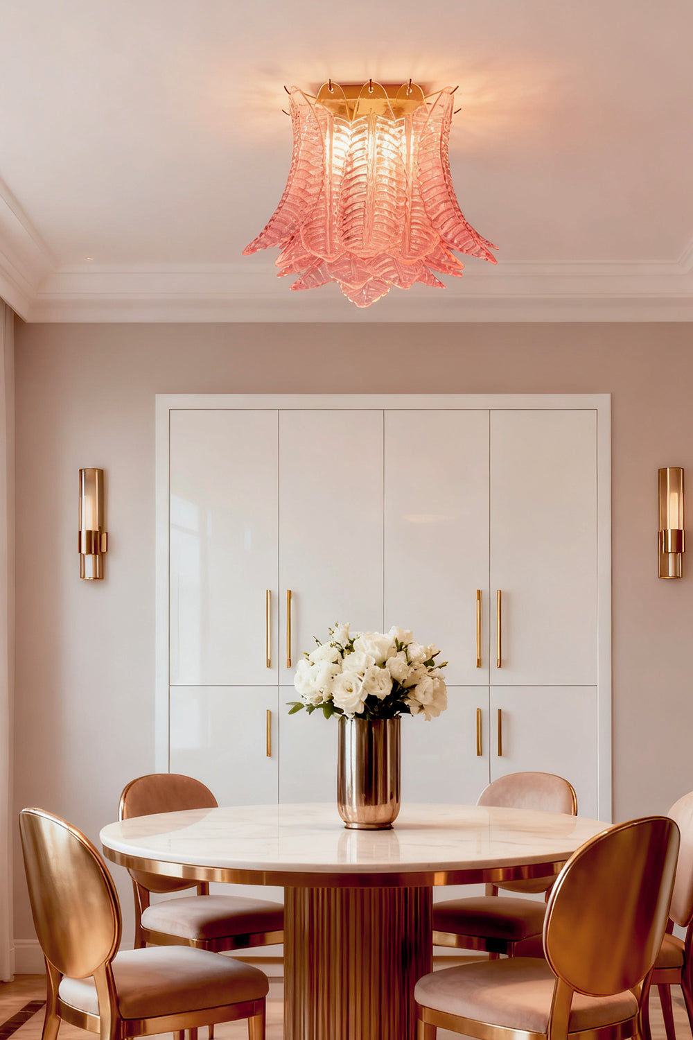 Pink Art Felci Glass Ceiling Light - view 2 | everlamps