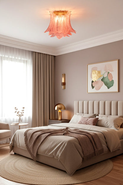 Pink Art Felci Glass Ceiling Light - view 4 | everlamps