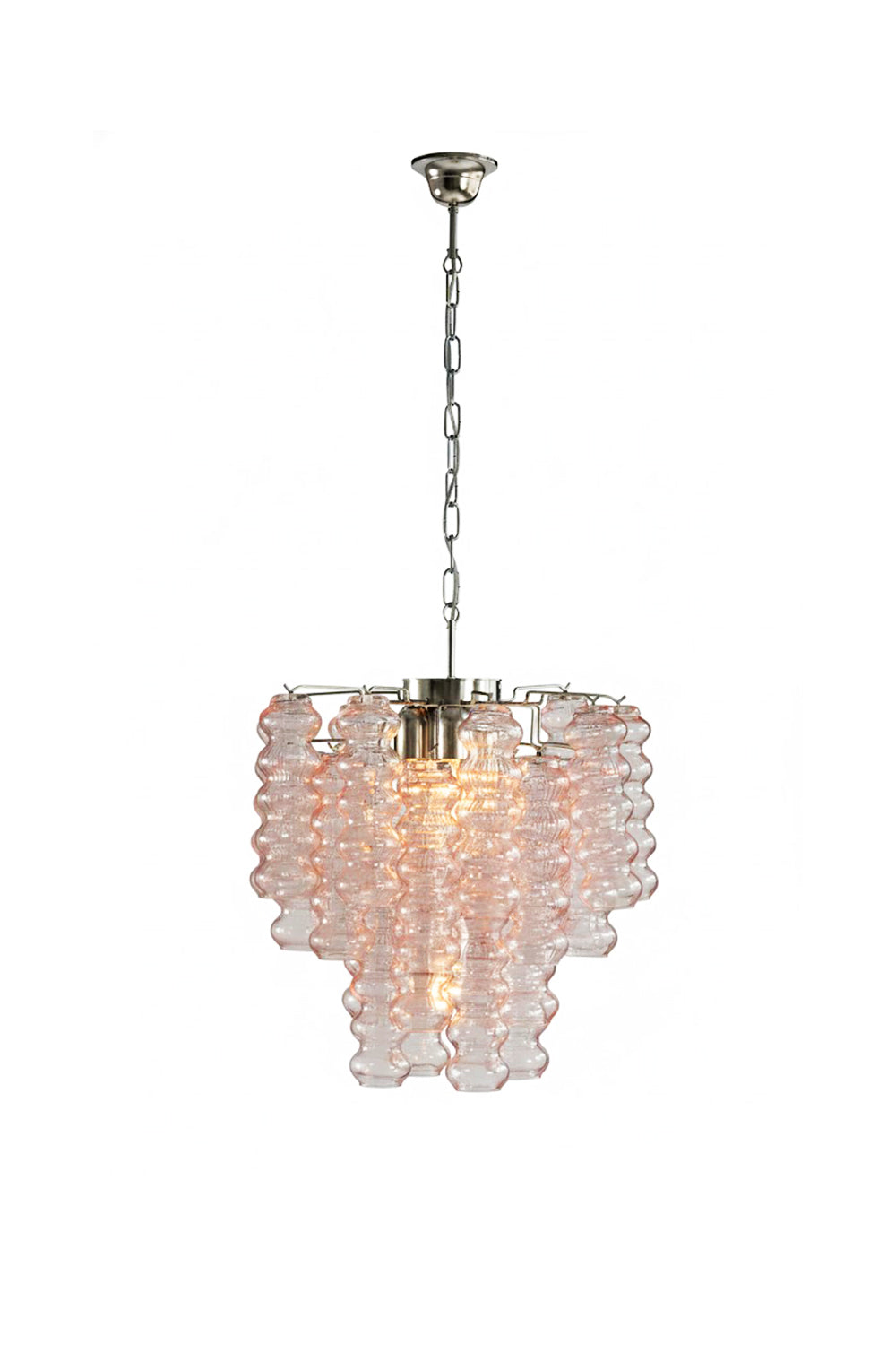 Pink Art Ripple Glass Tube Chandelier | everlamps