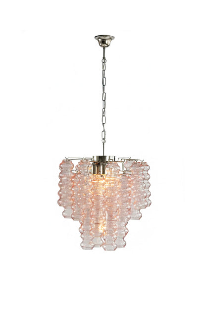 Pink Art Ripple Glass Tube Chandelier | everlamps