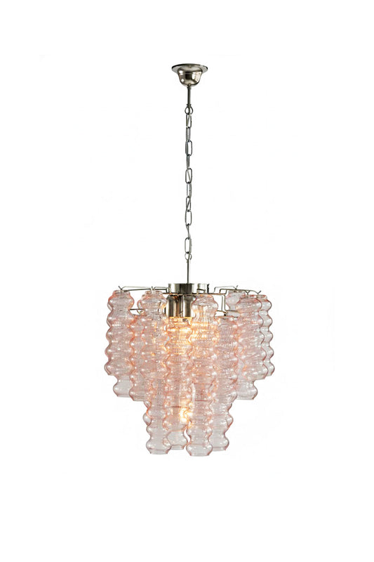 Pink Art Ripple Glass Tube Chandelier | everlamps
