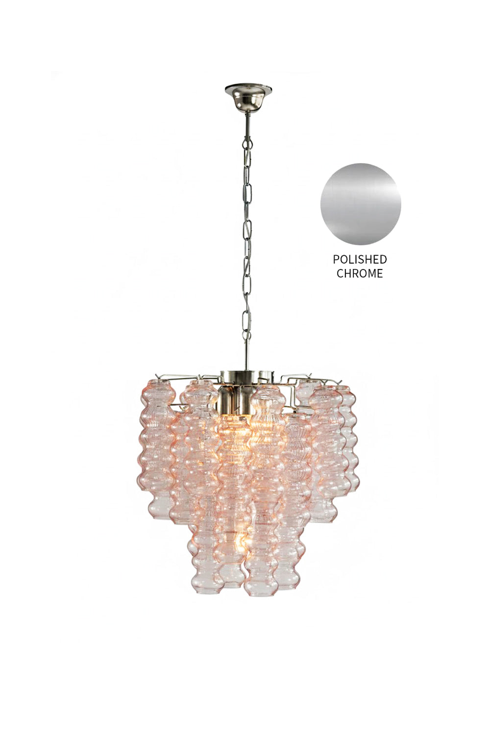 Pink Art Ripple Glass Tube Chandelier - view 19 | everlamps