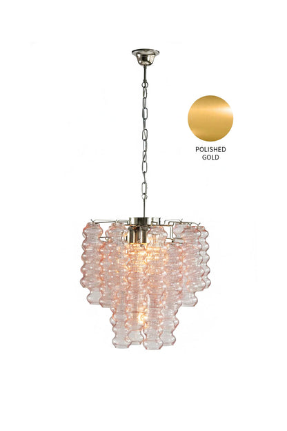 Pink Art Ripple Glass Tube Chandelier - view 18 | everlamps