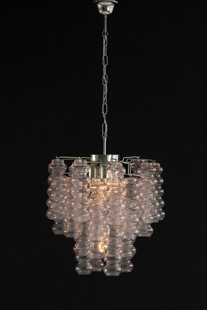 Pink Art Ripple Glass Tube Chandelier - view 12 | everlamps