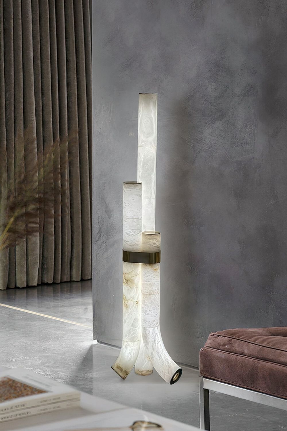 Piped Alabaster Floor Lamp - view 12 | everlamps