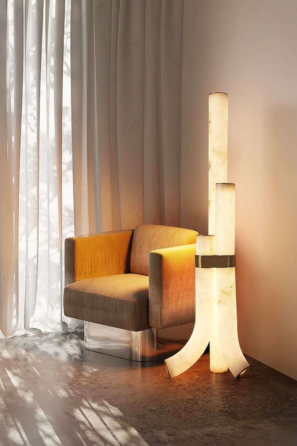 Piped Alabaster Floor Lamp - view 7 | everlamps