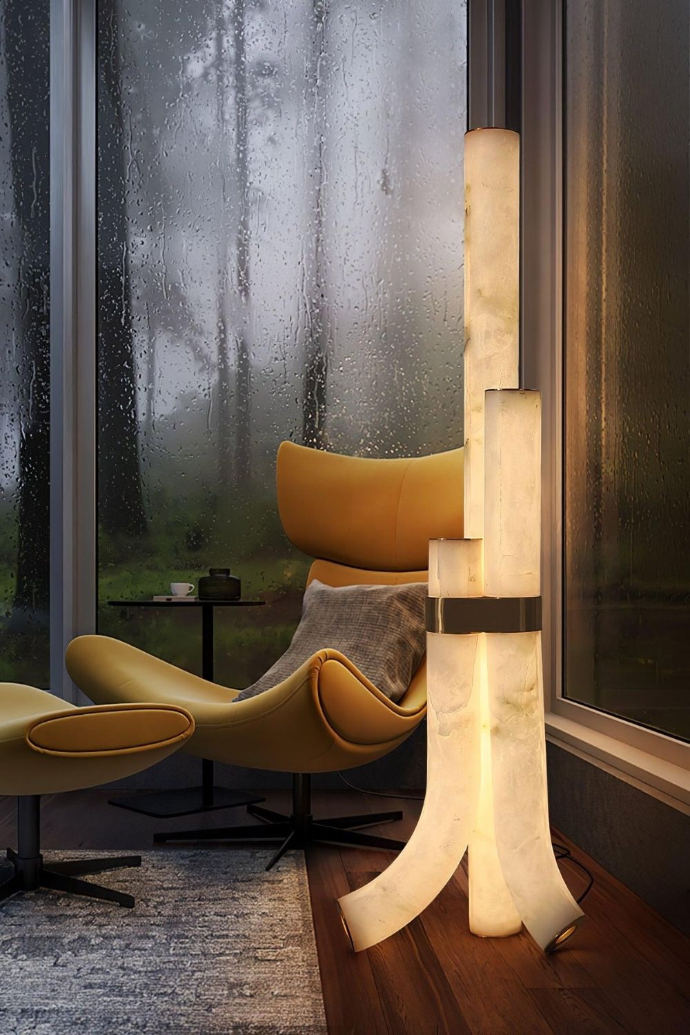 Piped Alabaster Floor Lamp - view 3 | everlamps