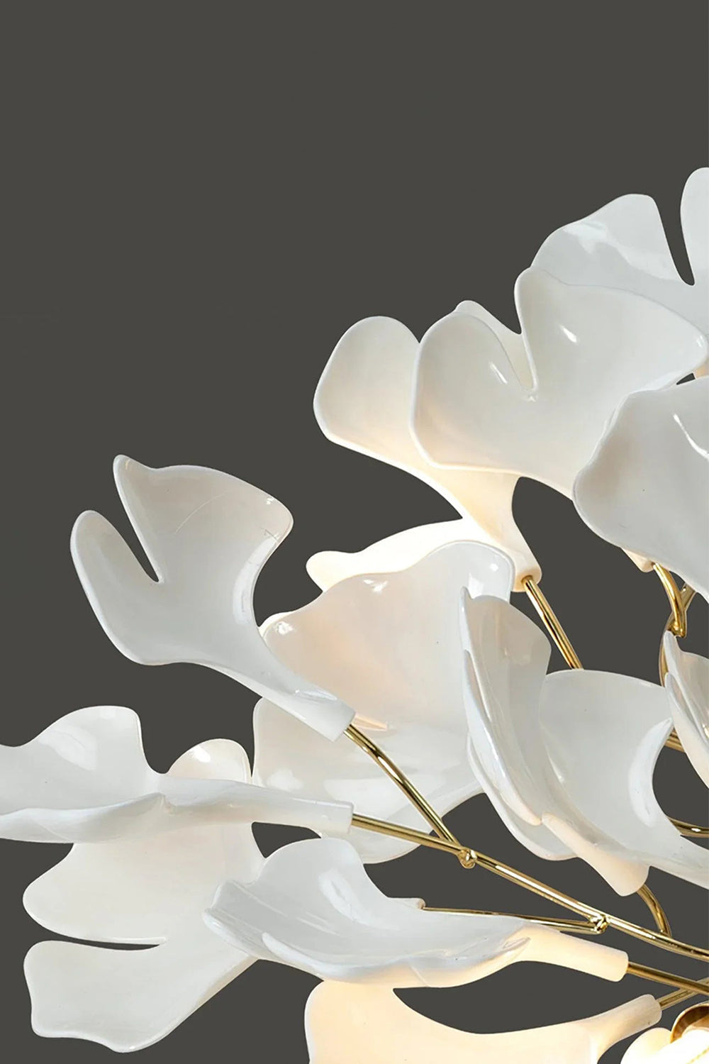 Porcelain Ginkgo Leaf Ceiling Light |Ceramics detail | vexa lamps