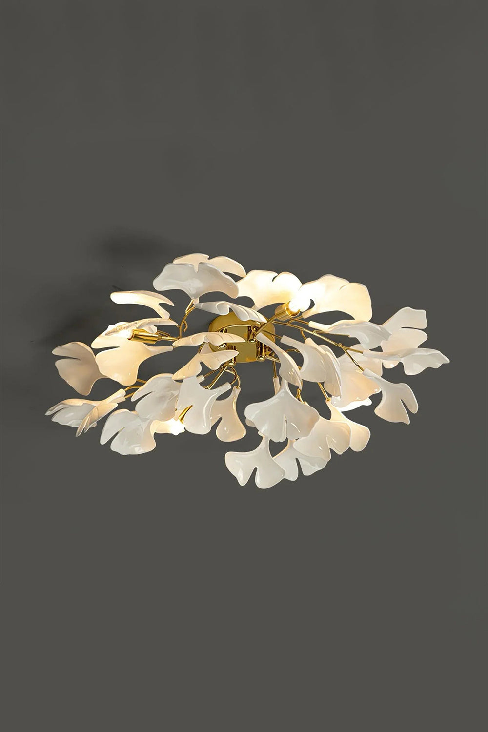 Porcelain Ginkgo Leaf Ceiling Light | detail | vexa lamps