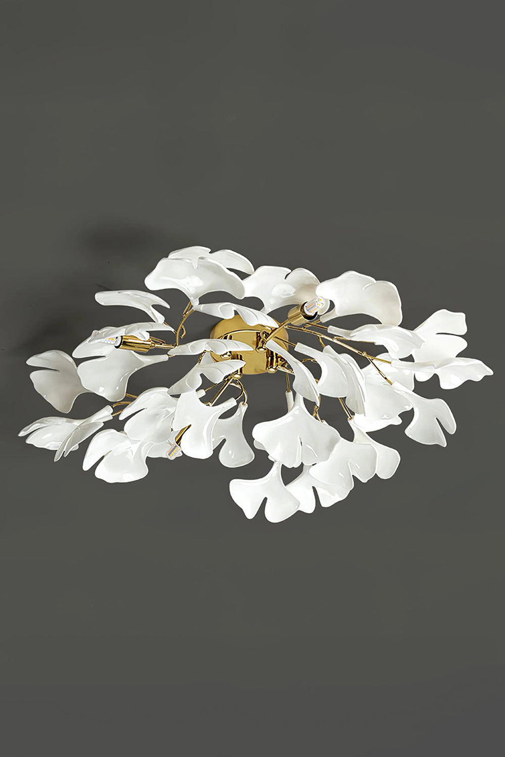 Porcelain Ginkgo Leaf Ceiling Light | detail | vexa lamps