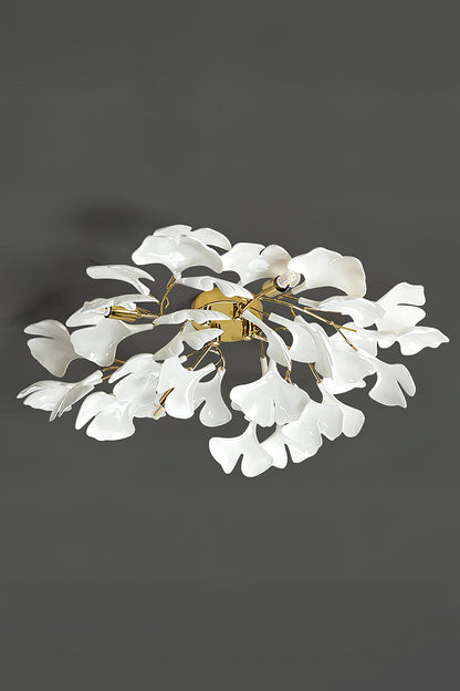 Porcelain Ginkgo Leaf Ceiling Light | detail | vexa lamps
