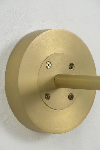 Brass mounting backplate for Portree wall light | Brass | Detailed view of the circular wall mount | vexa lamps