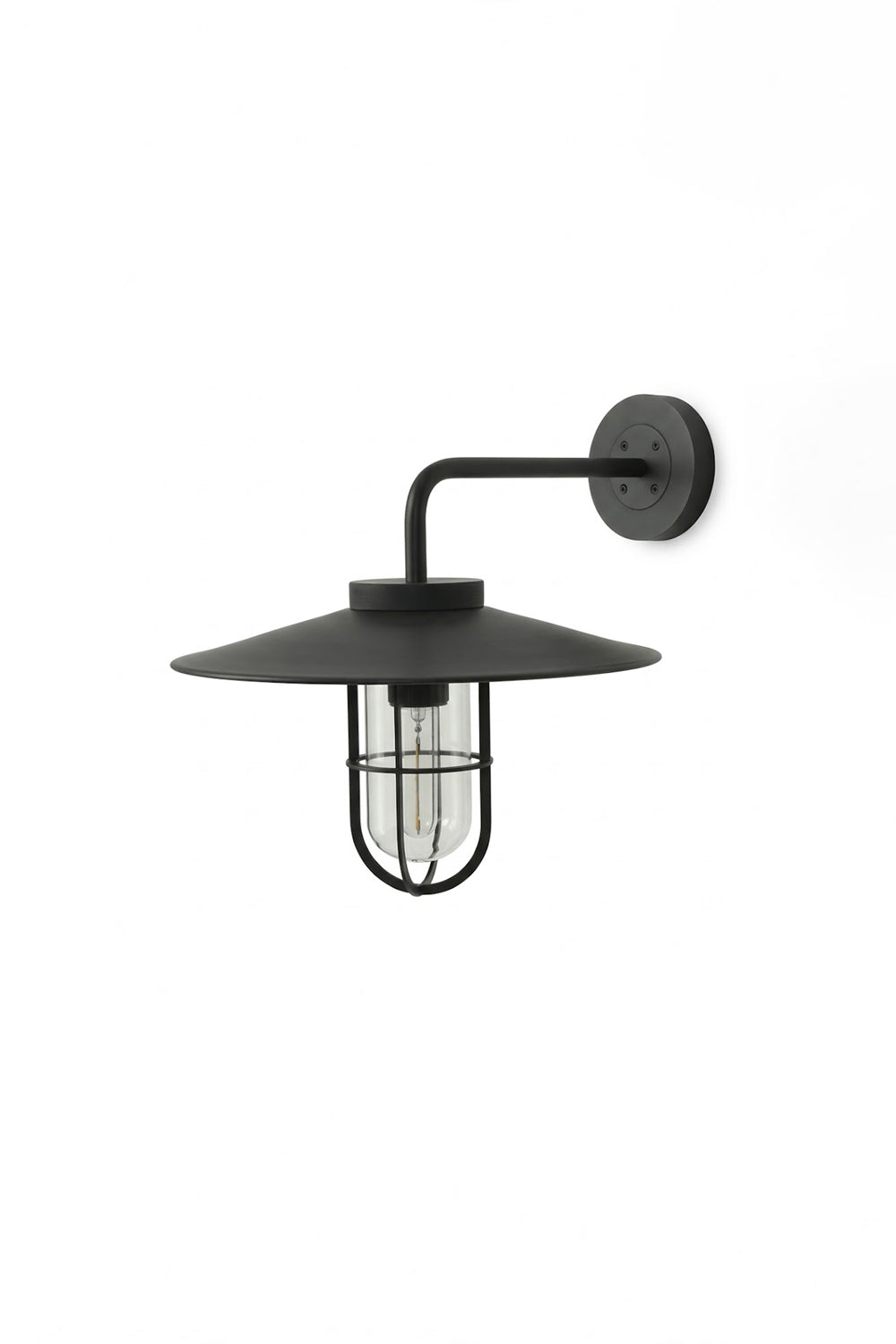 Portree wall light in black finish | Metal, Glass | Unlit product view on white background | vexa lamps