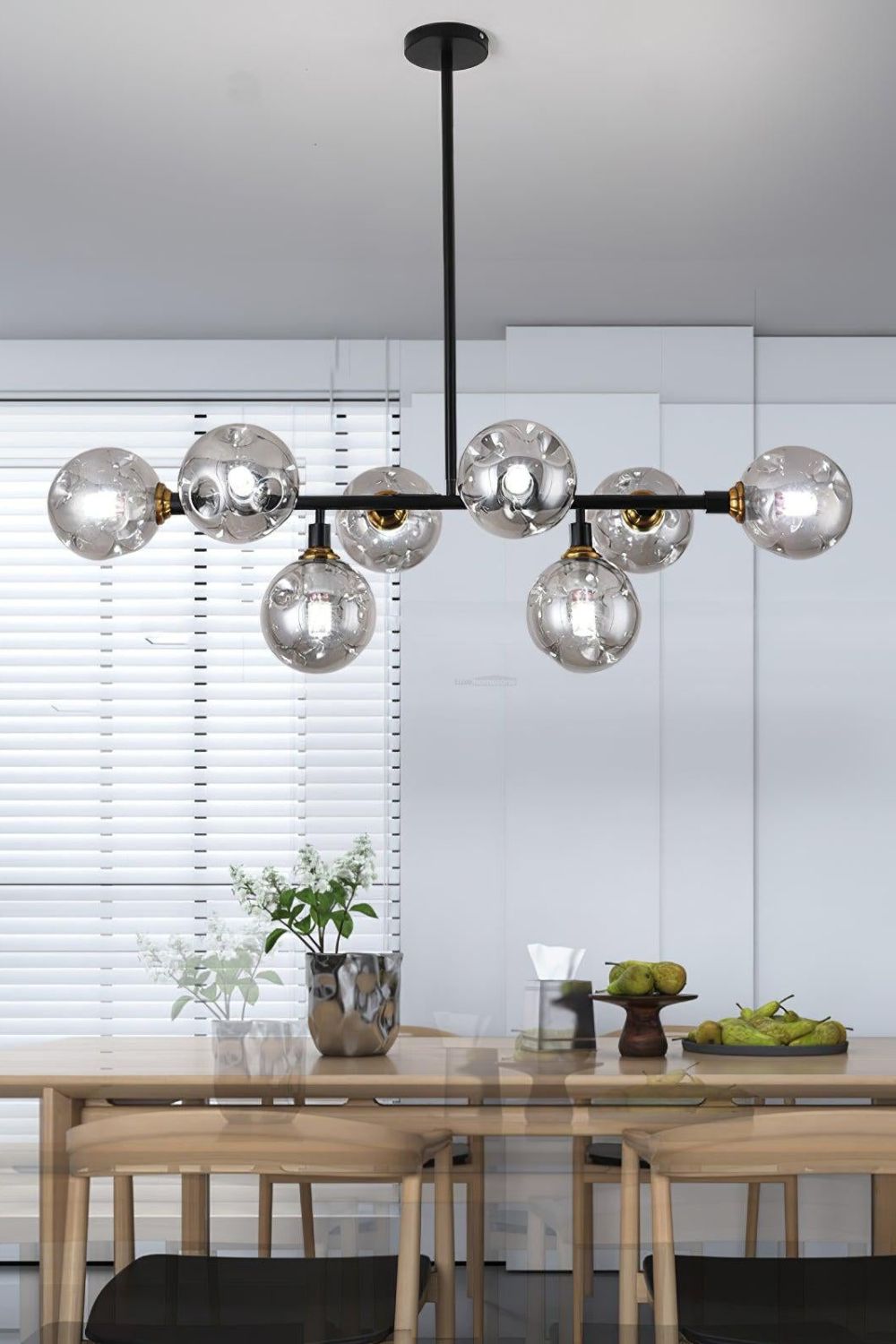 Primas Smoked Glass Linear Chandelier - view 2 | everlamps