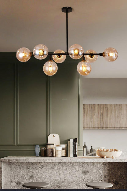 Primas Smoked Glass Linear Chandelier - view 6 | everlamps