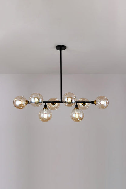 Primas Smoked Glass Linear Chandelier - view 8 | everlamps