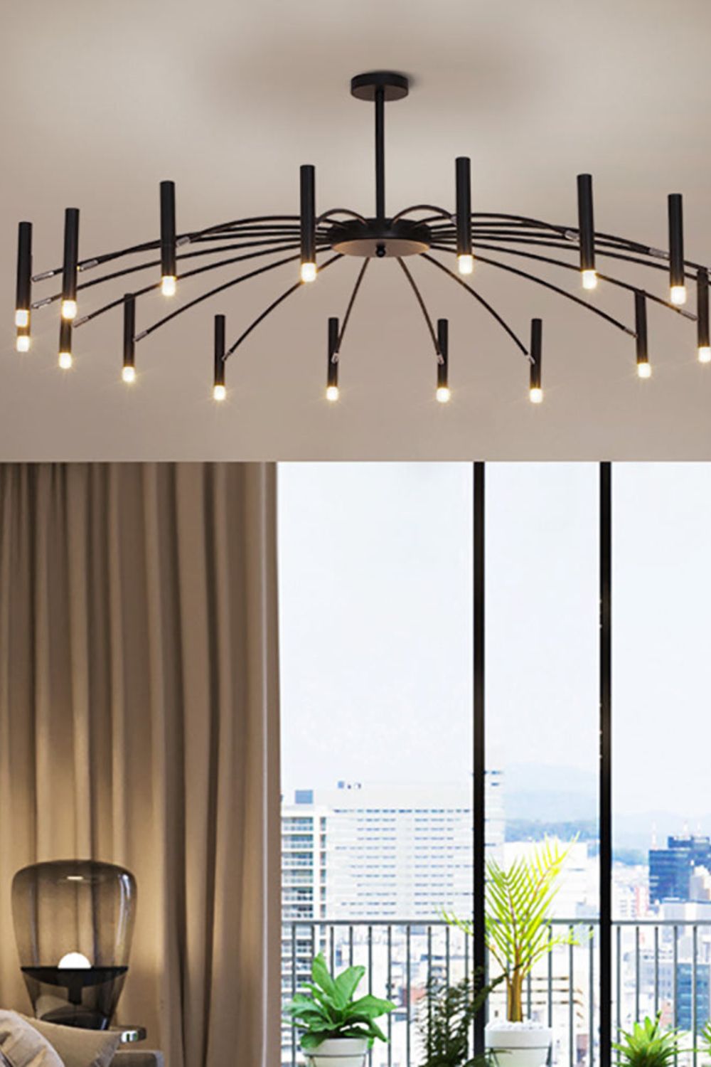 Radial Modern Chandelier - view 15 | everlamps