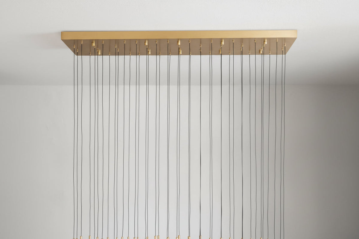 Raindrop Glass Solitaire Linear Chandelier -Everlamps