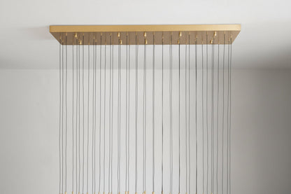 Raindrop Glass Solitaire Linear Chandelier -Everlamps