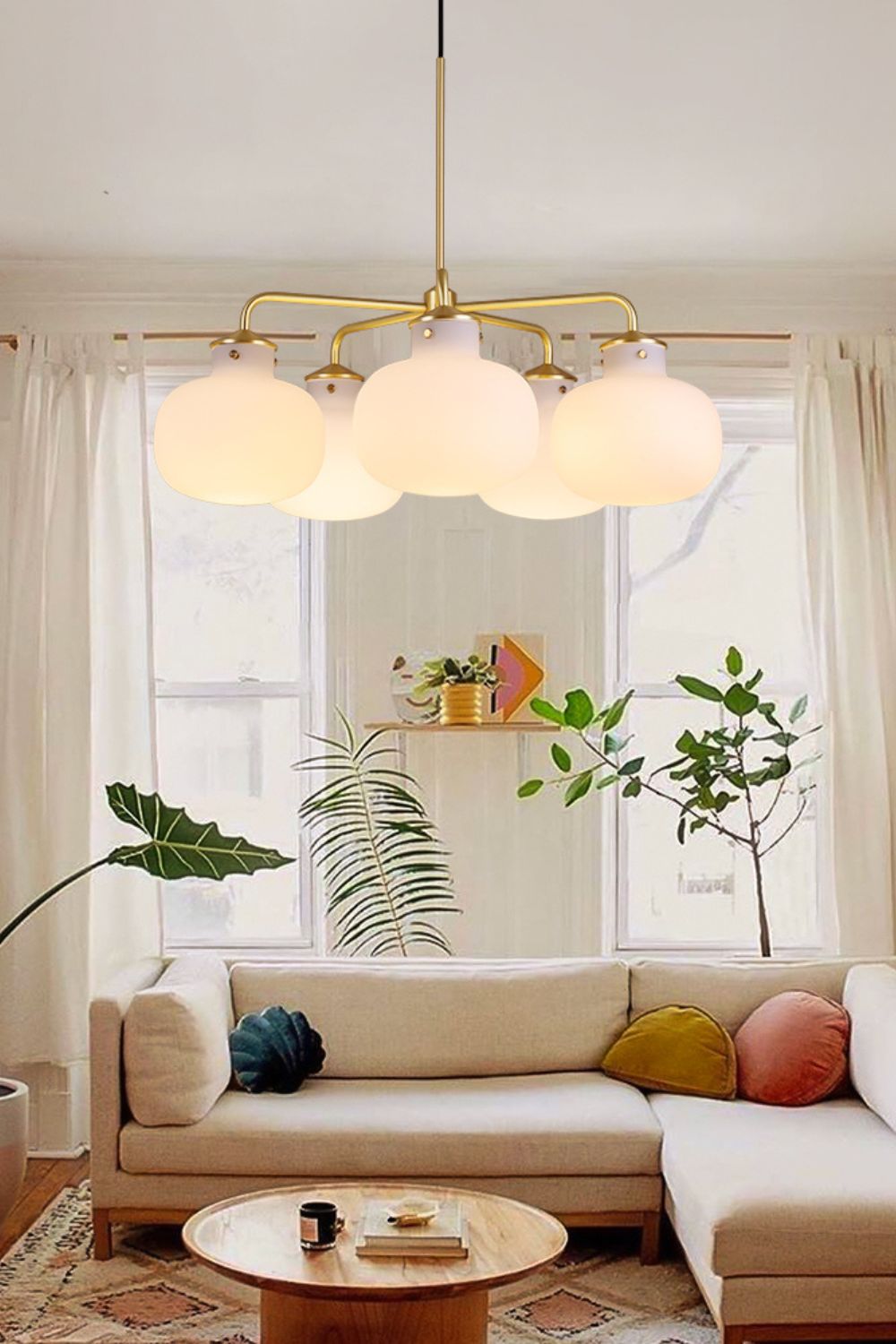 Raito Glass Globe Pendant Chandelier - view 3 | everlamps