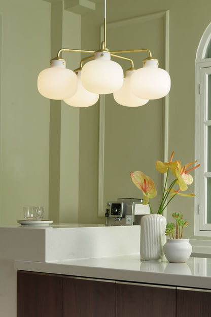 Raito Glass Globe Pendant Chandelier - view 6 | everlamps