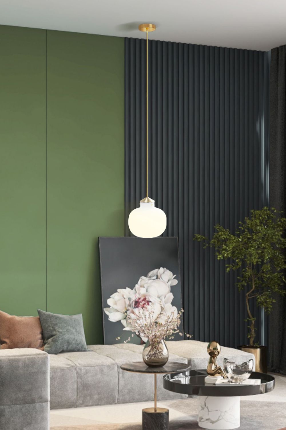Raito Glass Globe Pendant Light - view 9 | everlamps