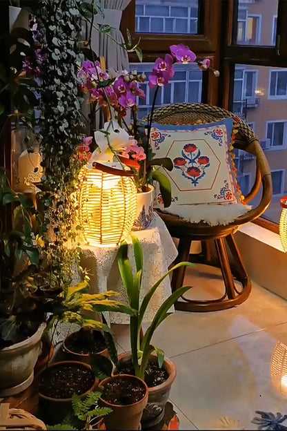 Rattan Lantern Rechargeable Solar Outdoor Table Lamp - view 13 | everlamps