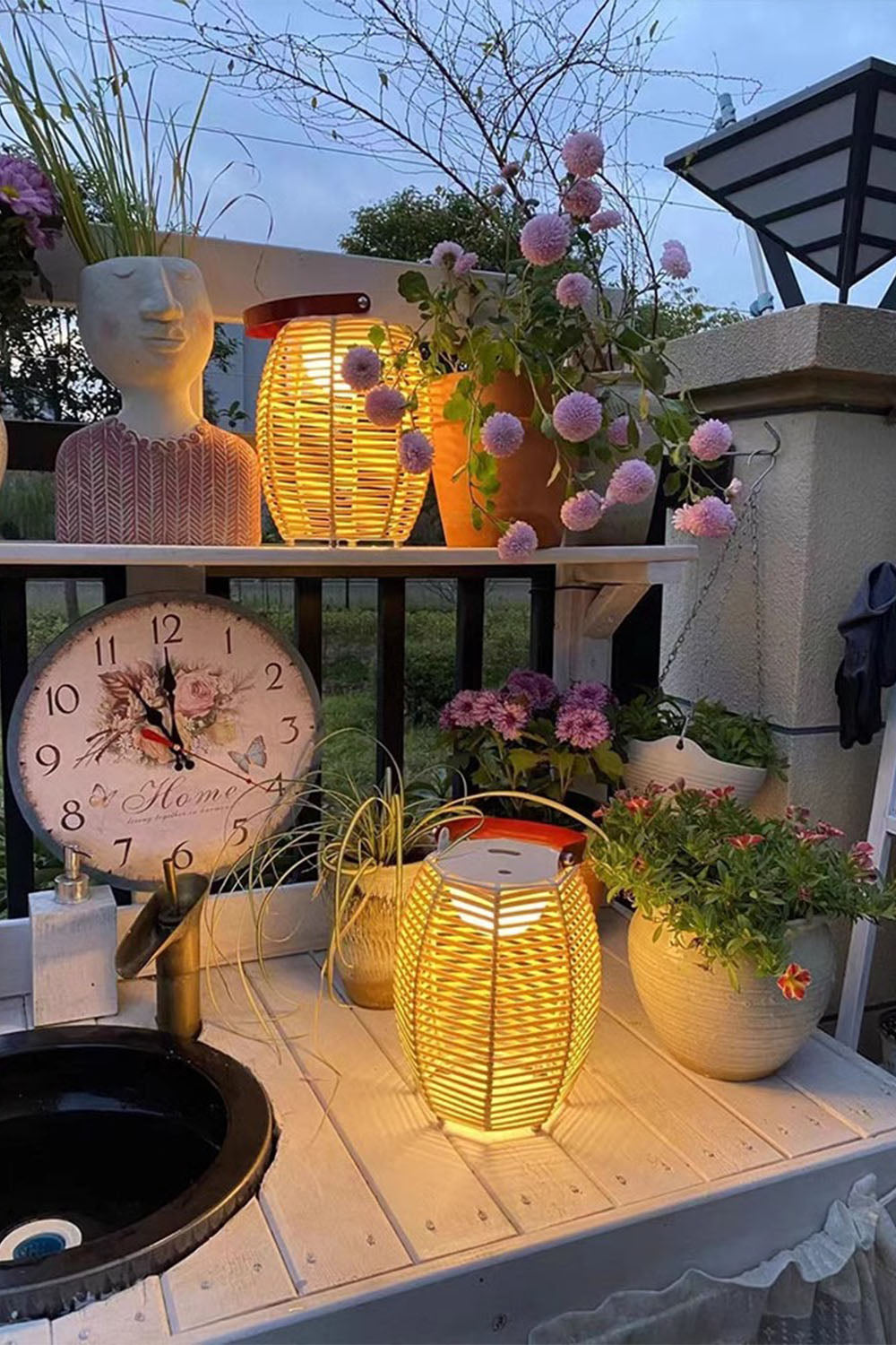 Rattan Lantern Rechargeable Solar Outdoor Table Lamp - view 15 | everlamps