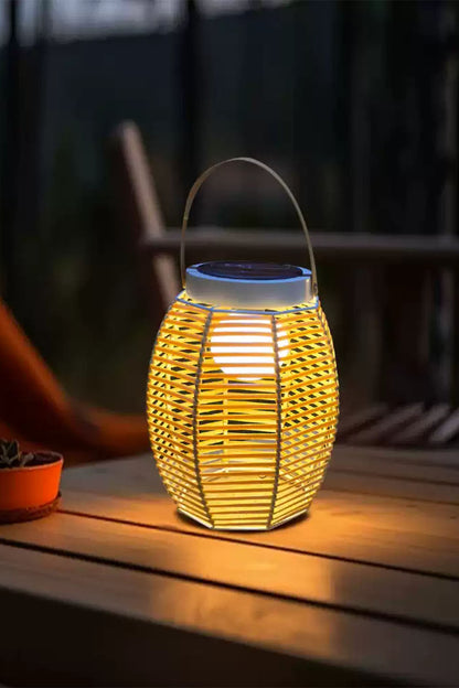 Rattan Lantern Rechargeable Solar Outdoor Table Lamp - view 2 | everlamps