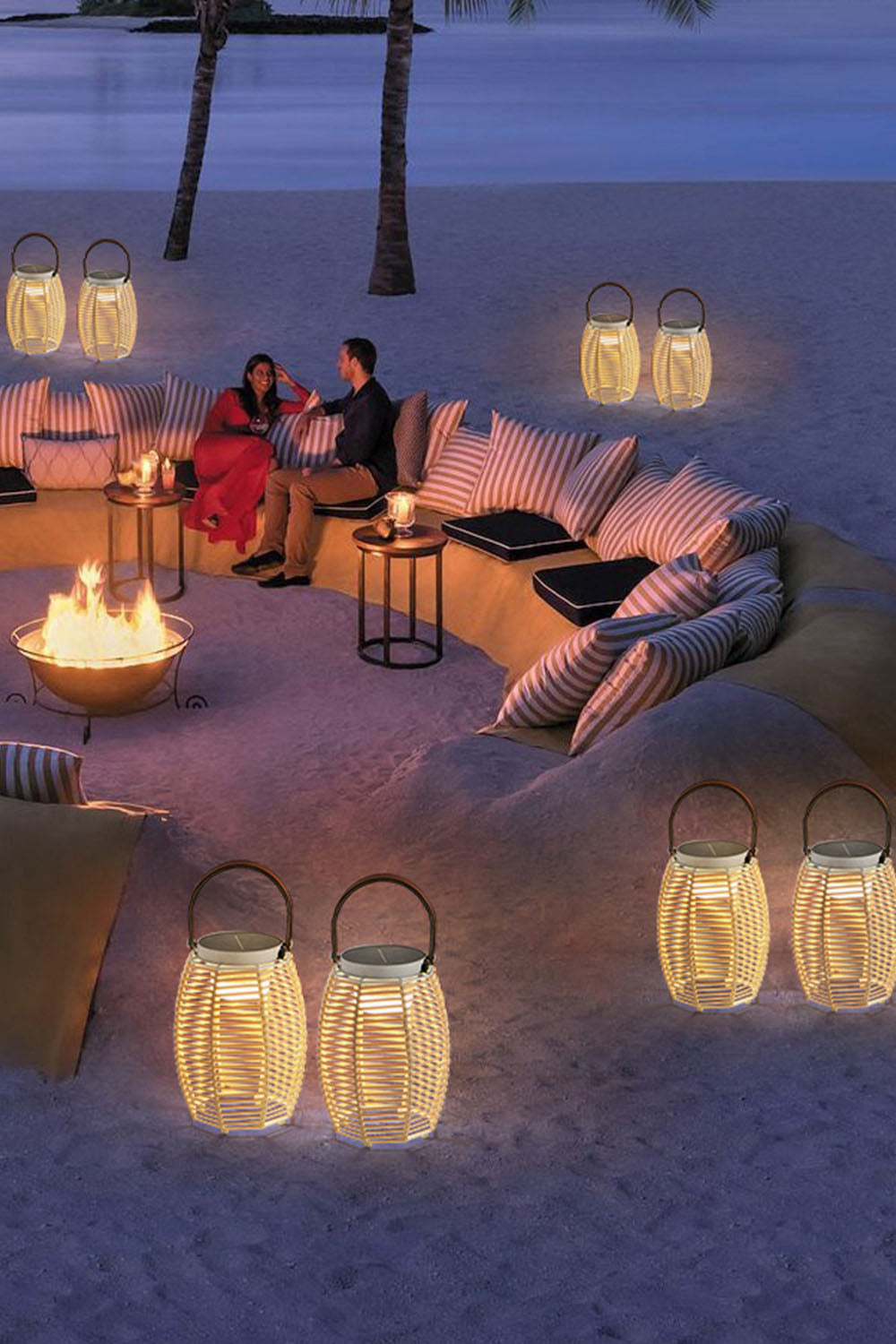 Rattan Lantern Rechargeable Solar Outdoor Table Lamp - view 19 | everlamps