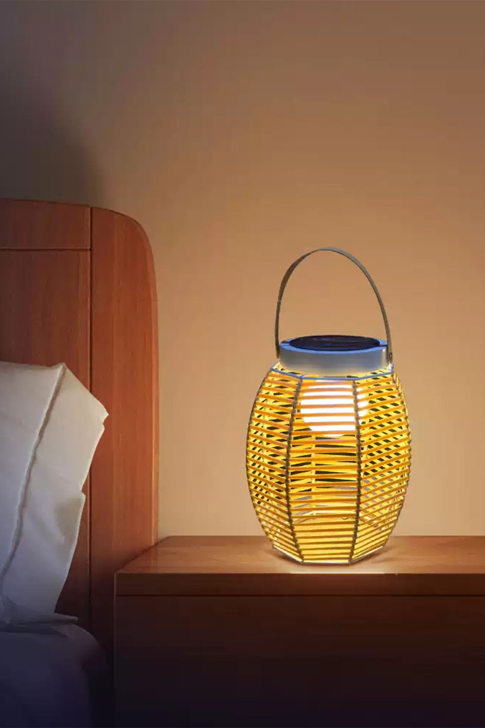 Rattan Lantern Rechargeable Solar Outdoor Table Lamp - view 9 | everlamps