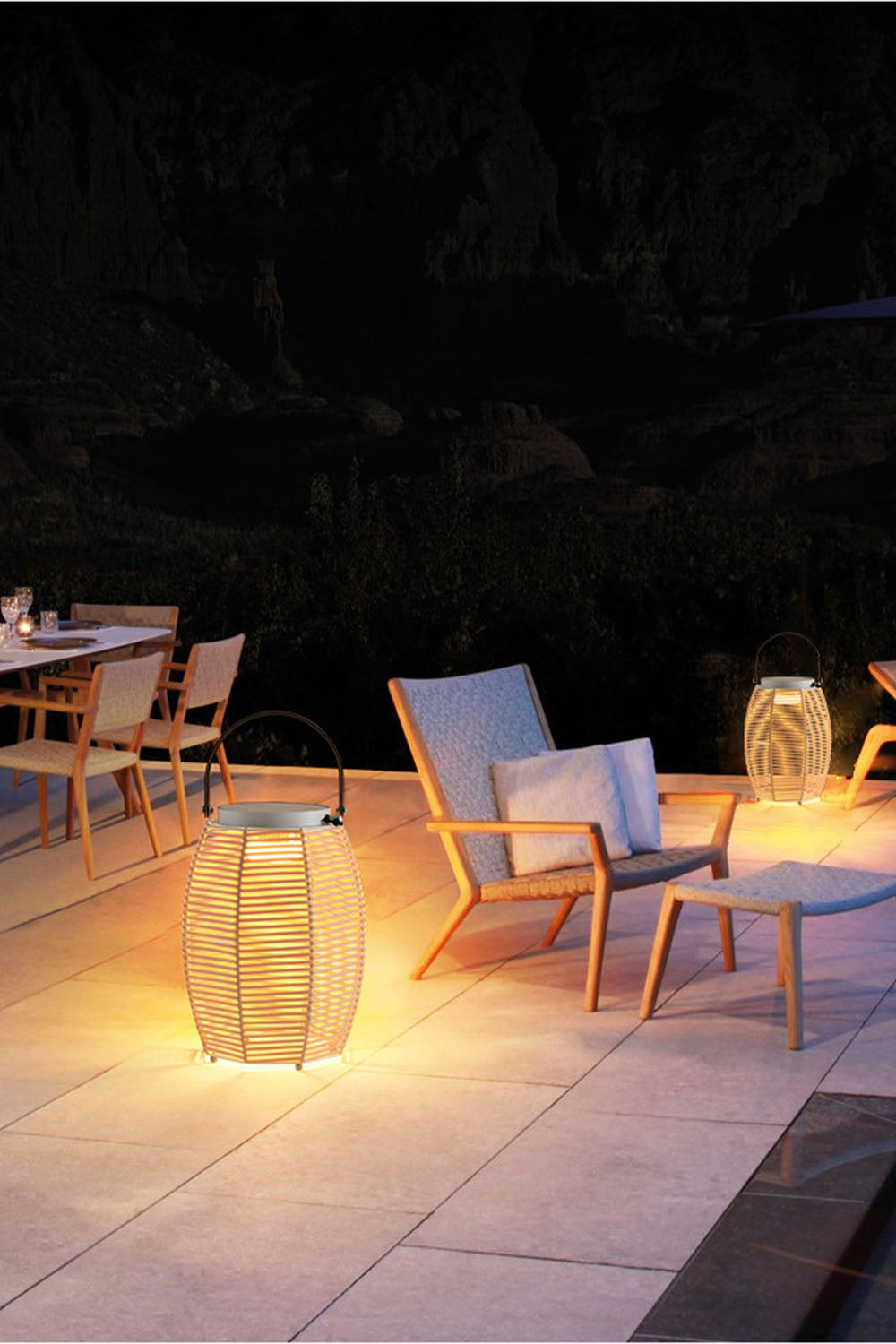 Rattan Lantern Rechargeable Solar Outdoor Table Lamp - view 12 | everlamps