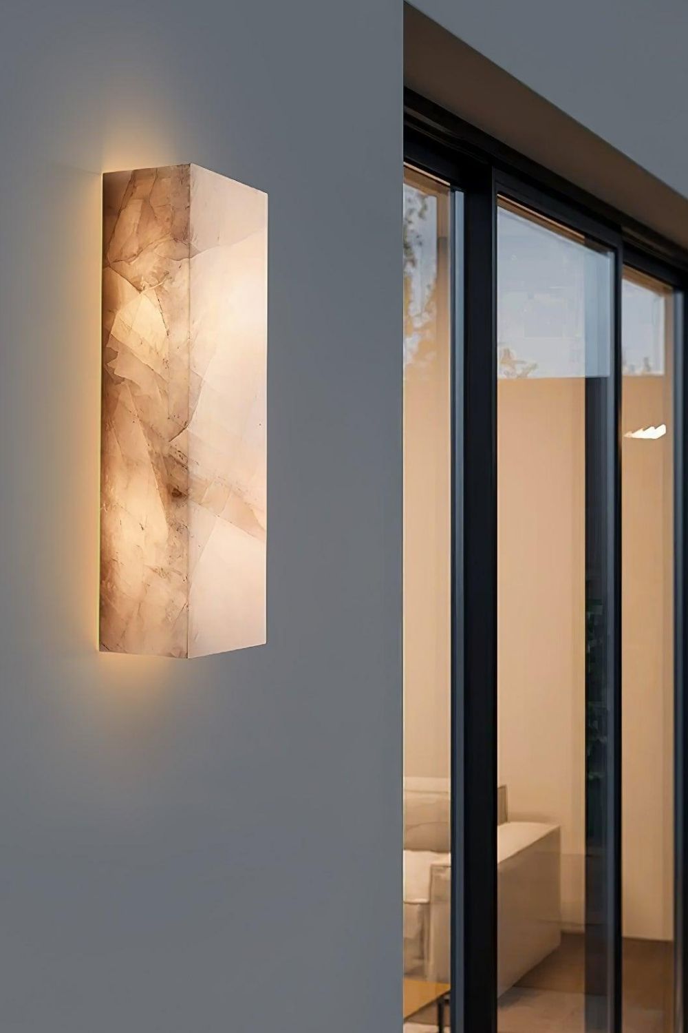 Rectangular Alabaster Wall Sconce - view 6 | everlamps