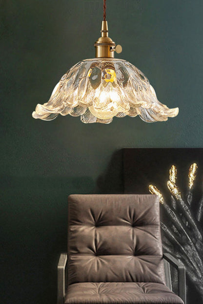 Retro Floral Glass Pendant Lamp - view 2 | everlamps