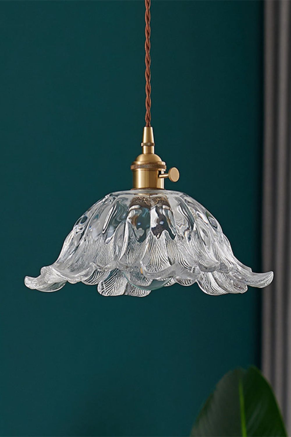 Retro Floral Glass Pendant Lamp - view 5 | everlamps