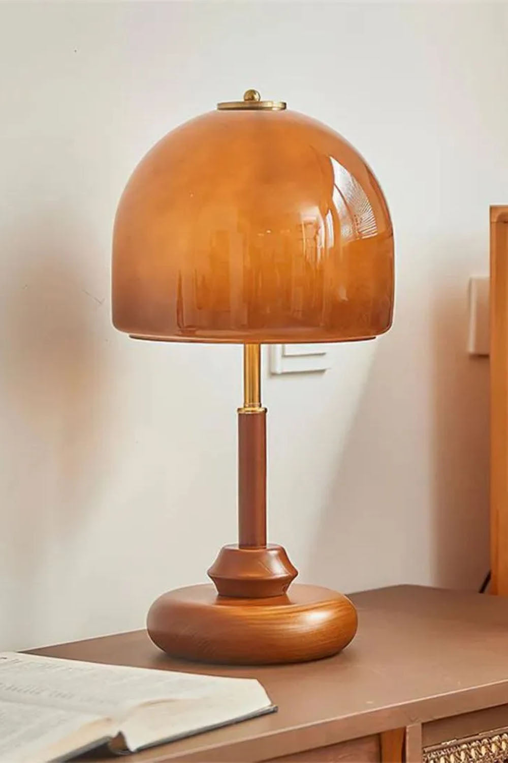 Vintage Glass Mushroom Table Lamp - view 9 | everlamps