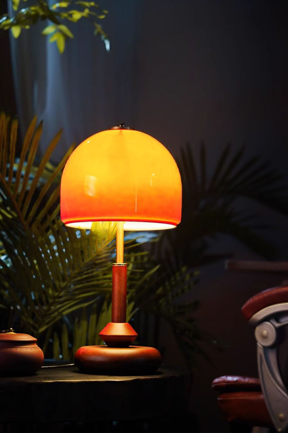Vintage Glass Mushroom Table Lamp - view 5 | everlamps