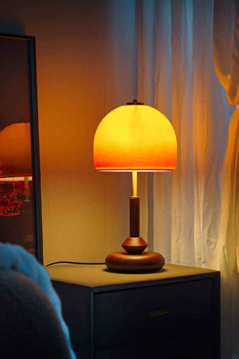 Vintage Glass Mushroom Table Lamp - view 4 | everlamps