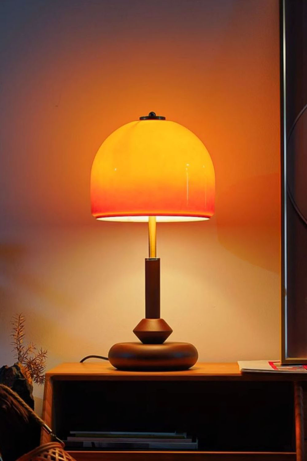 Vintage Glass Mushroom Table Lamp - view 2 | everlamps