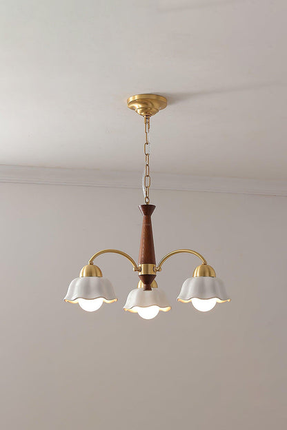 Retro Tulip Brass Chandelier - view 11 | everlamps