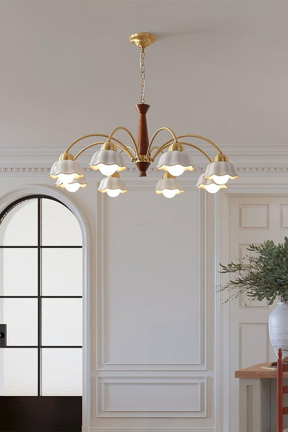 Retro Tulip Brass Chandelier - view 5 | everlamps