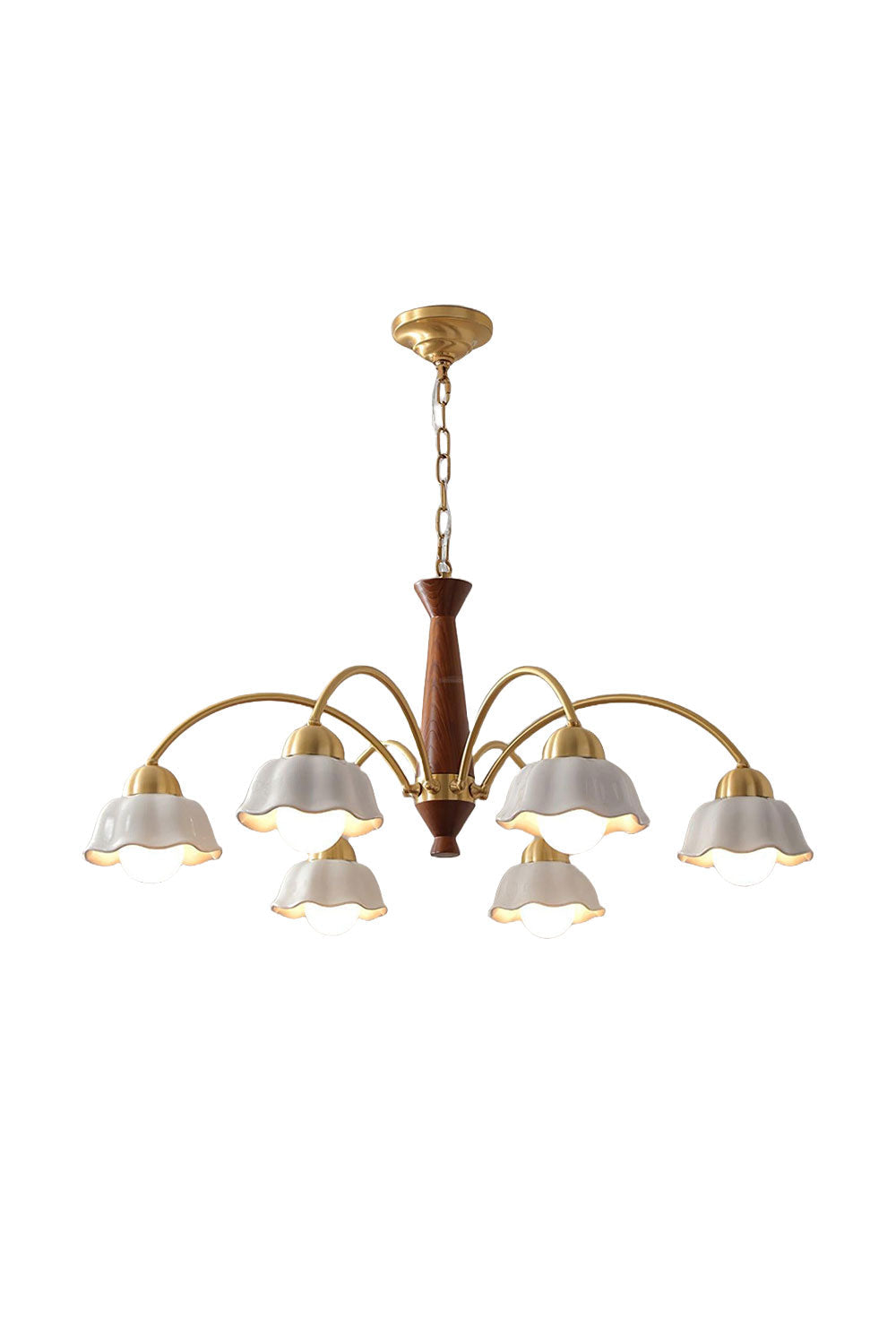 Retro Tulip Brass Chandelier | everlamps