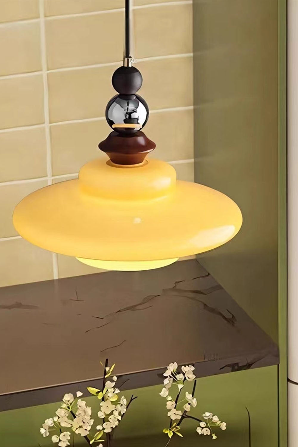 Retro UFO Glass Pendant Lamp - view 10 | everlamps