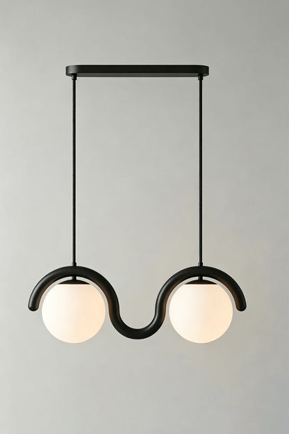 Rhythmic Flow Glass Pendant Lamp| Metal, Glass | Vibrant color version isolated on white | vexa lamps