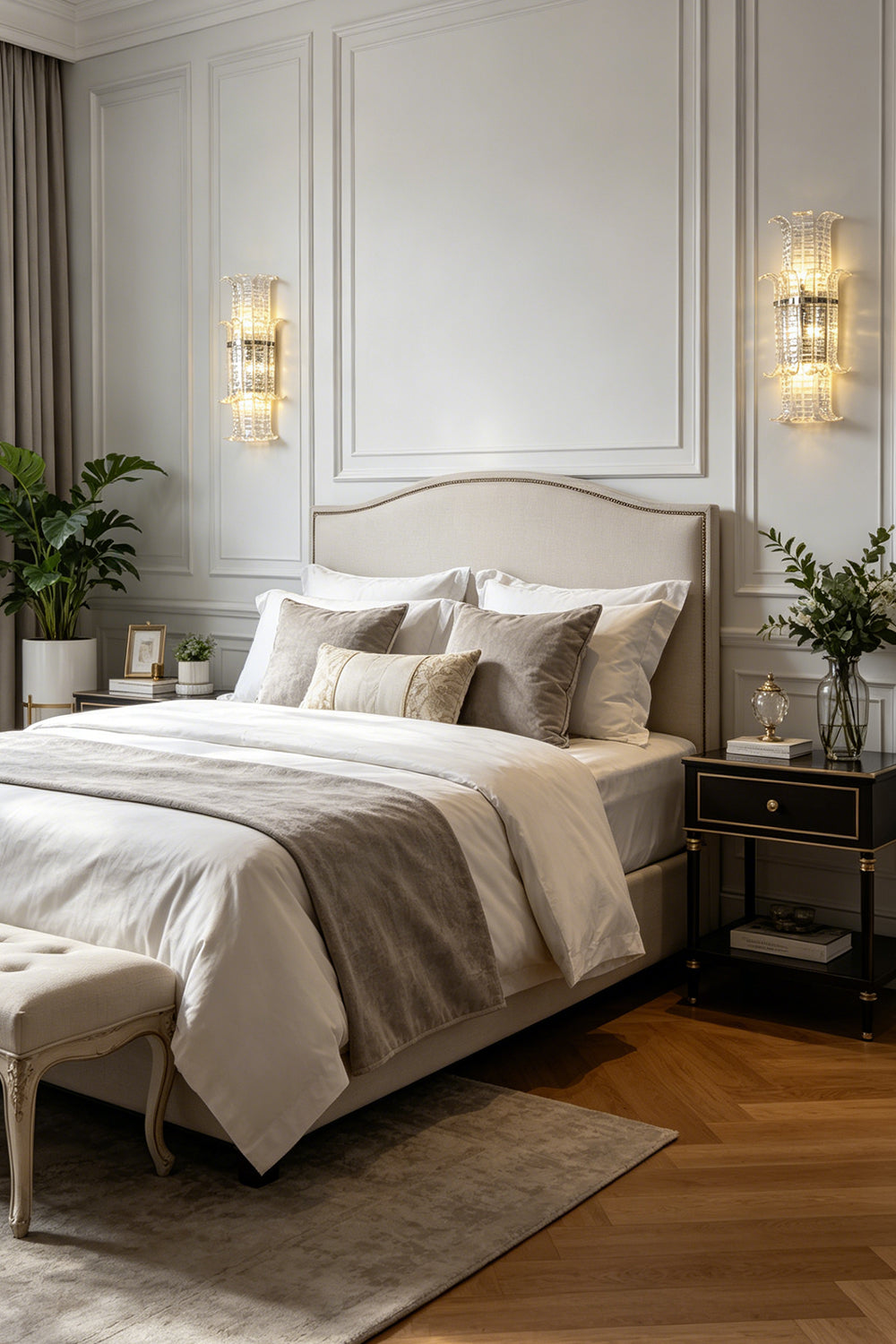Ribbed Glass Ribbon Wall Light for Bedroom | vexa lamps