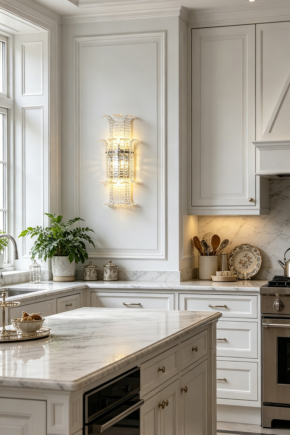 Ribbed Glass Ribbon Wall Light for Kitchen | vexa lamps