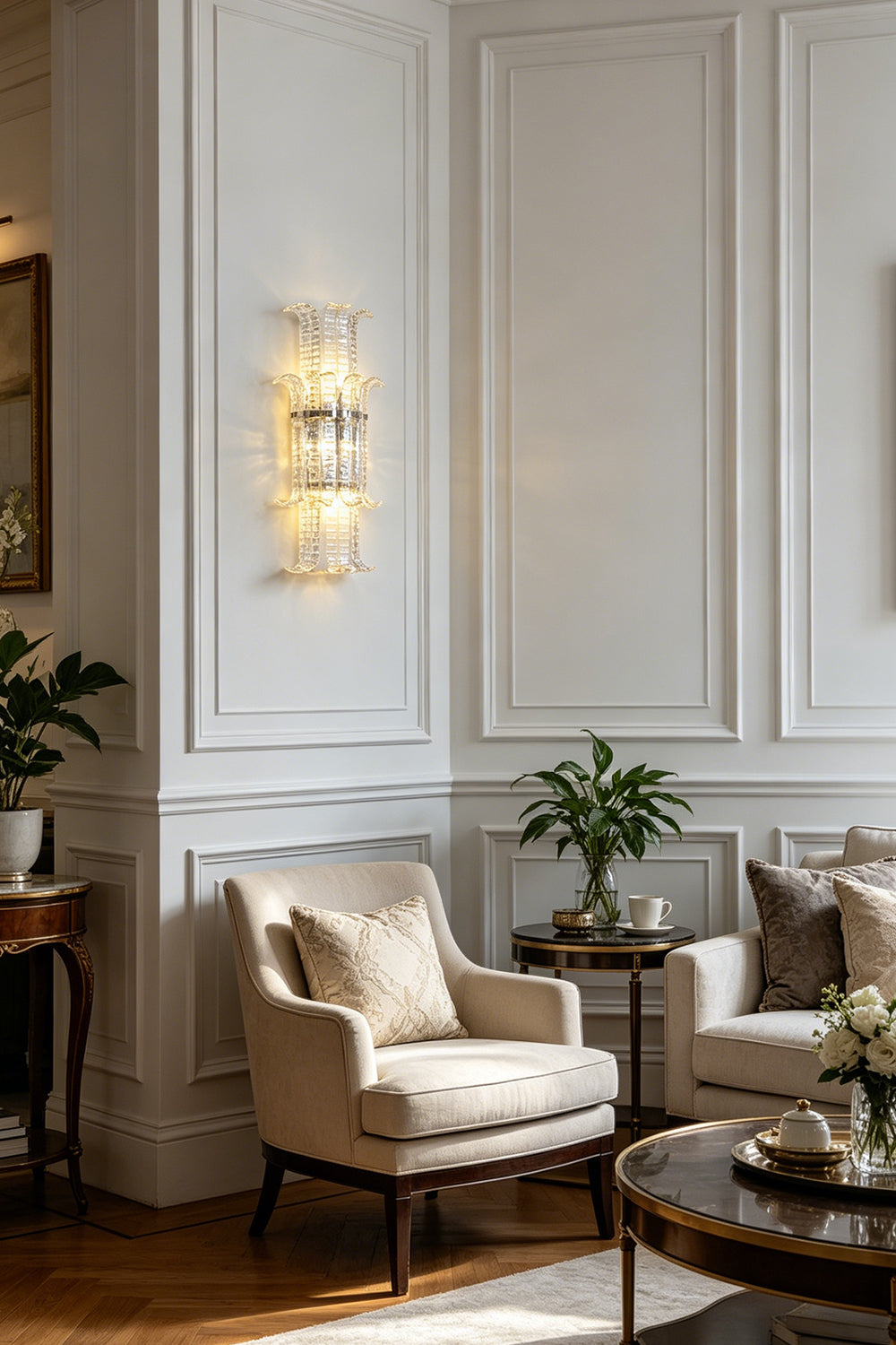 Ribbed Glass Ribbon Wall Light for Living room | vexa lamps